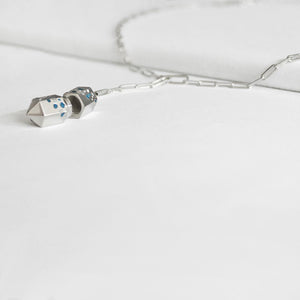 Polygon Lariat Locket - Silver